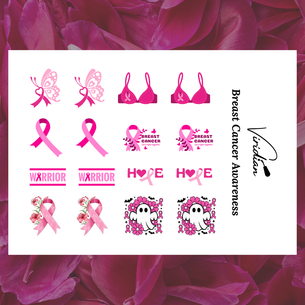 Breast Cancer Awareness - Mini Waterslide Decals