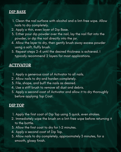 Low Odor Dip Liquids