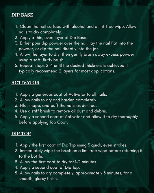 Low Odor Dip Liquids