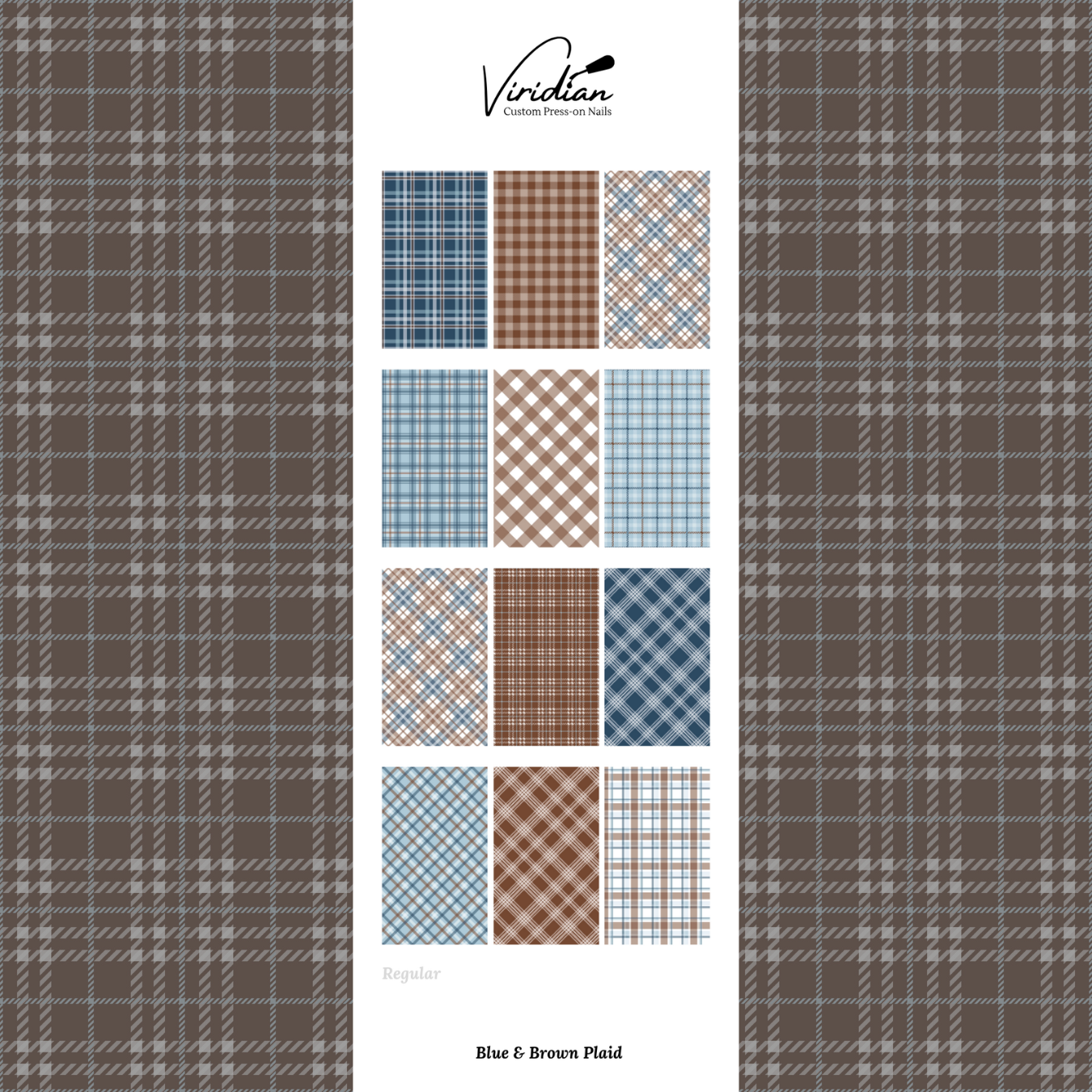Blue & Brown Plaid - Waterslide Decals