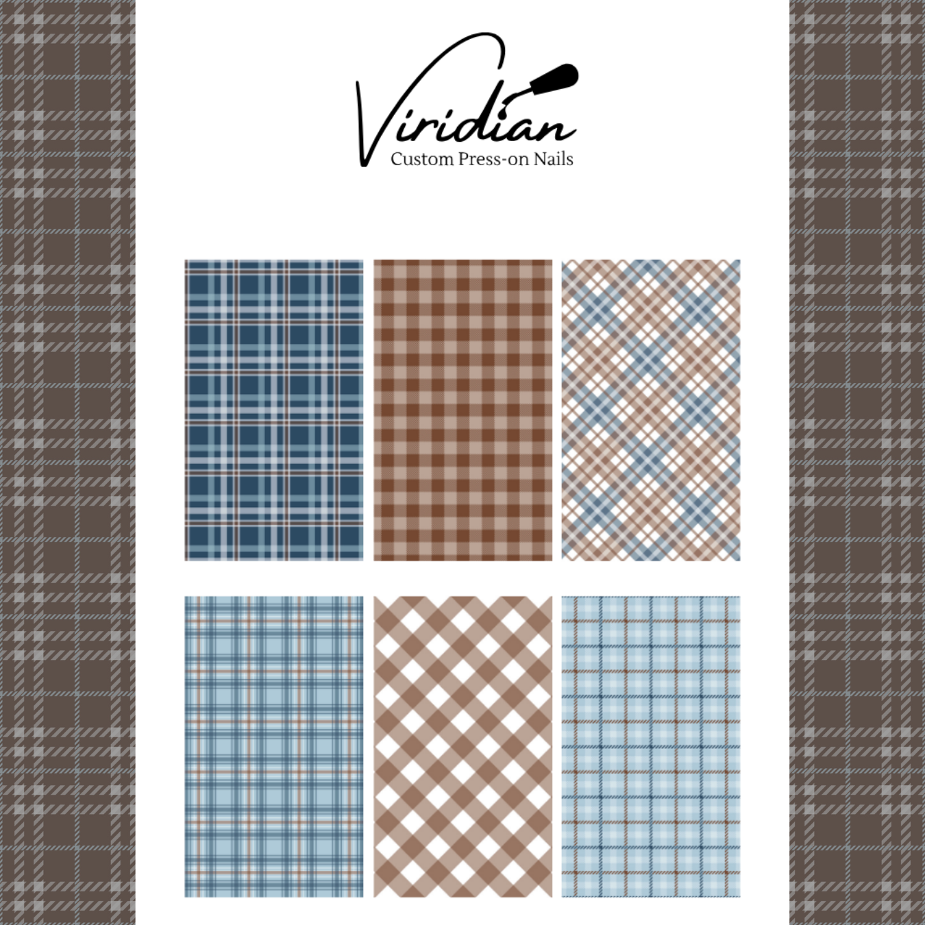 Blue & Brown Plaid - Waterslide Decals