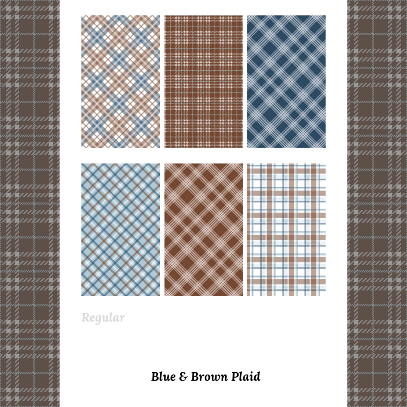 Blue & Brown Plaid - Waterslide Decals