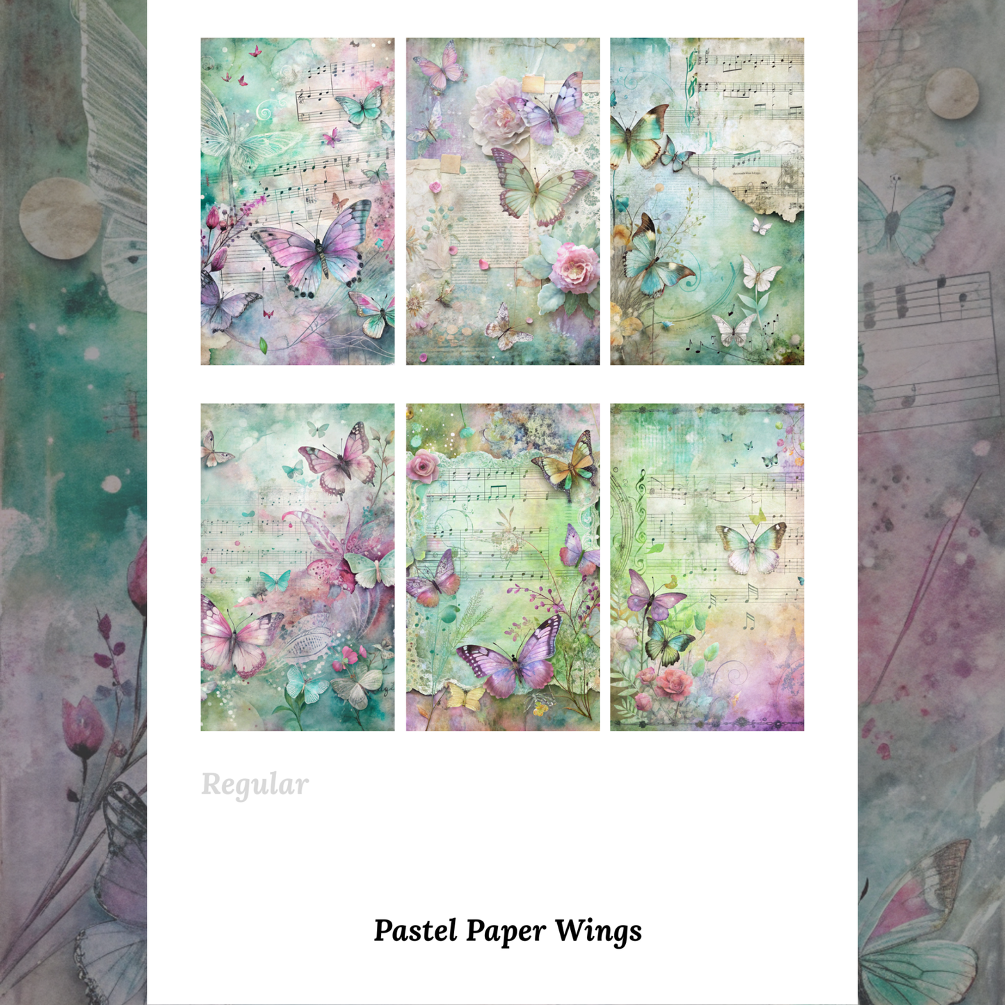Pastel Paper Wings - Waterslide Decals