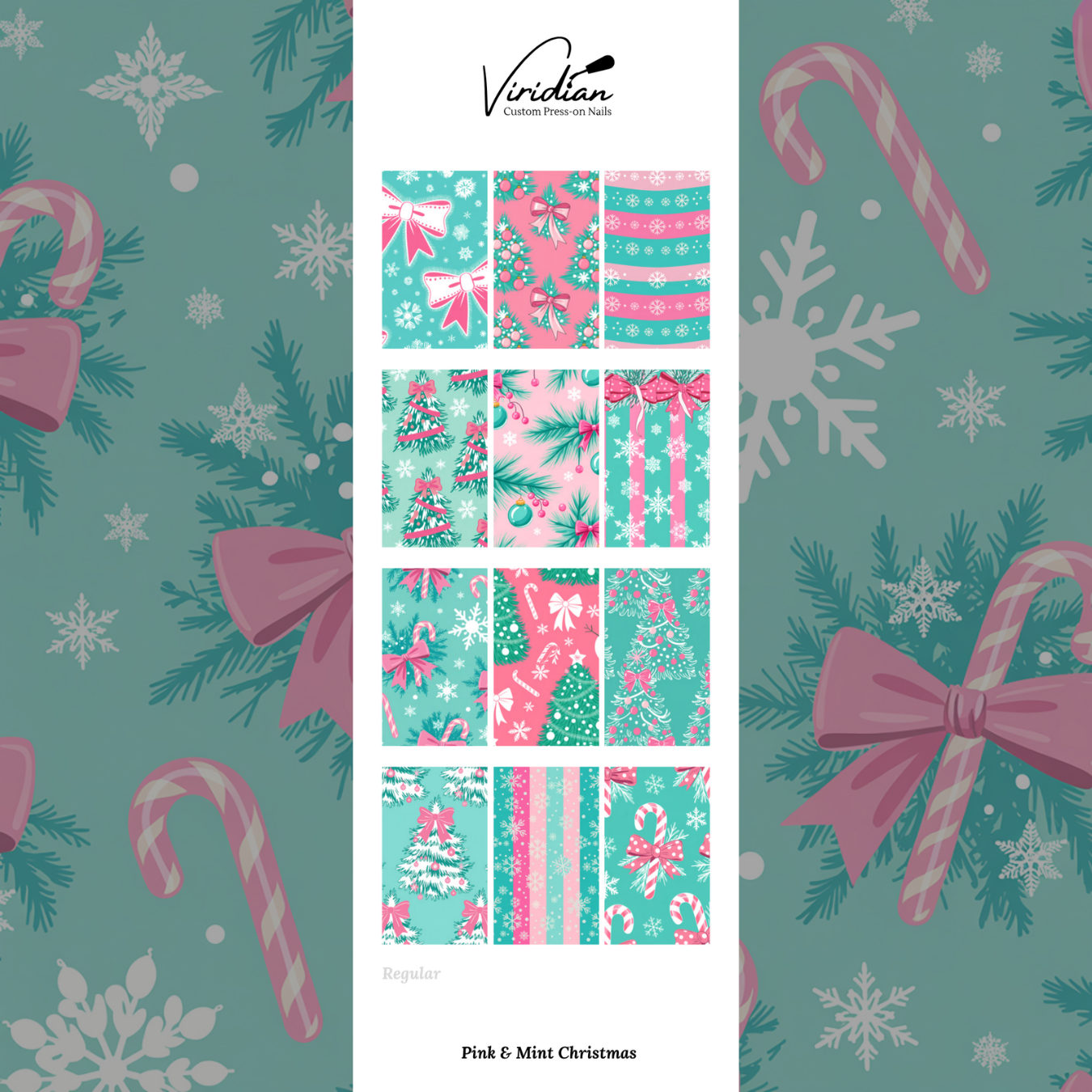 Pink & Mint Christmas - Waterslide Decals