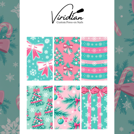 Pink & Mint Christmas - Waterslide Decals