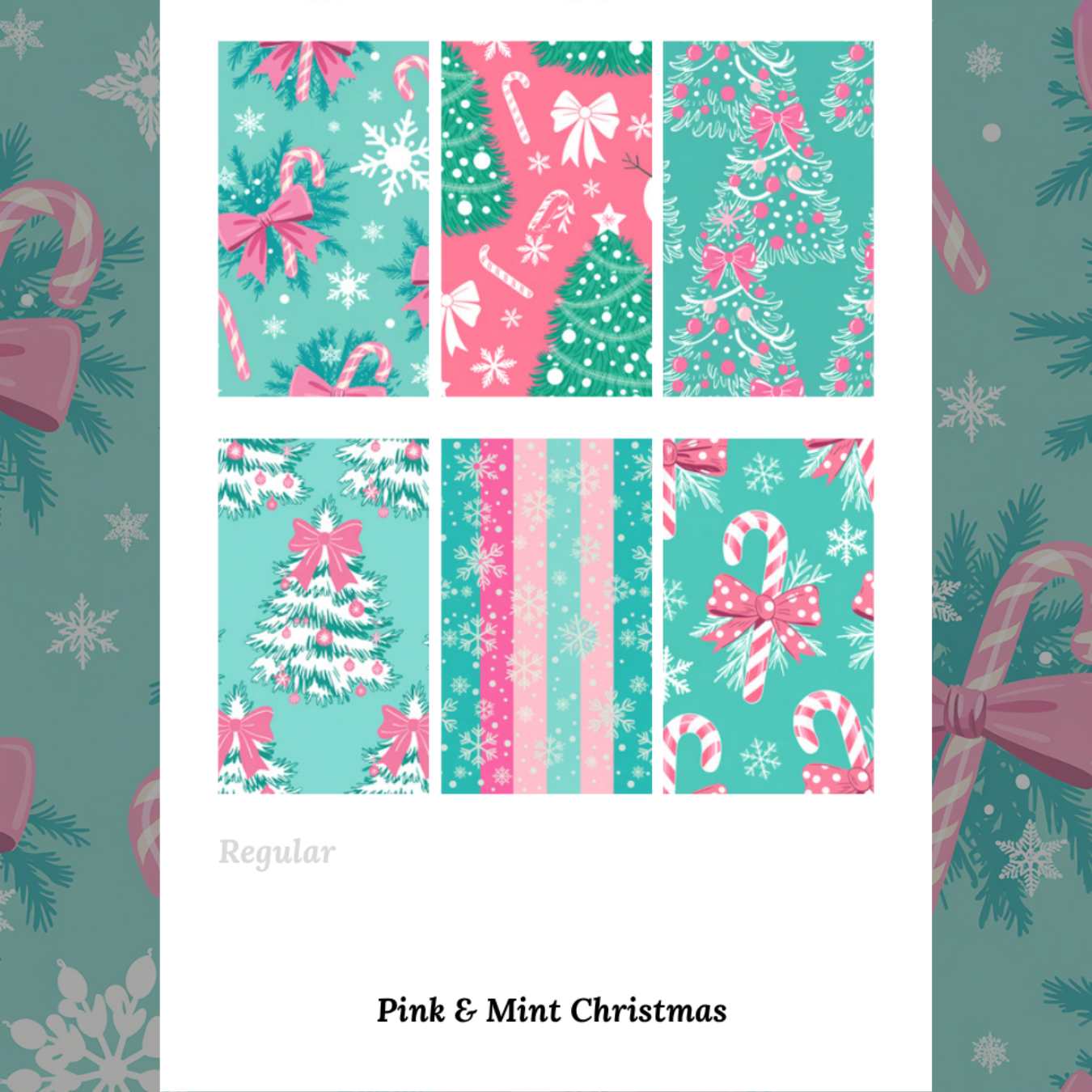 Pink & Mint Christmas - Waterslide Decals