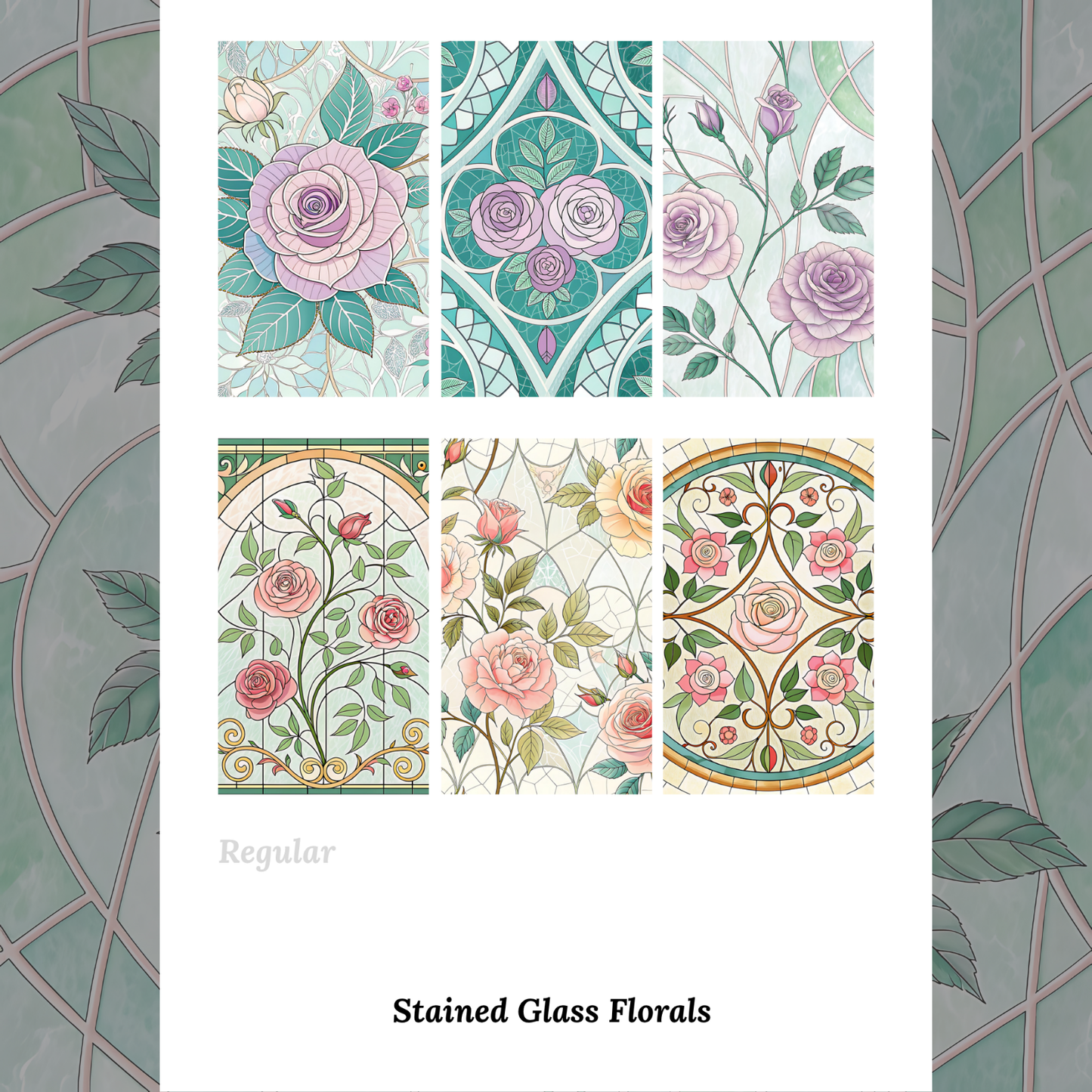 Stained Glass Florals - Waterslide Decals